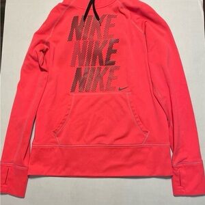 Nike Women Orange Thermafit Hoodie with Pocket Size M